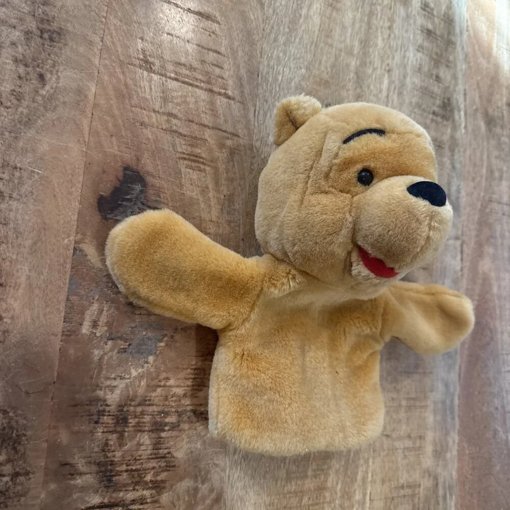 Vintage Walt Disney Winnie The Pooh Hand Puppet Stuffed Plush Baby Toy 10”